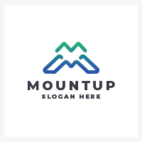 Geometric Mountain Letter M Logo