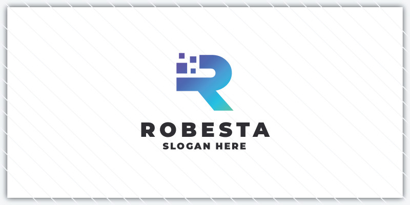 Modern Digital R Letter Logo - Tech & Data Des