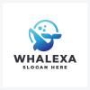 Modern Whale Logo - Digital Tech AI Design