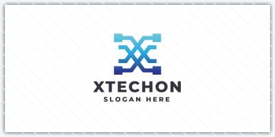 Modern X Letter Logo - Network 