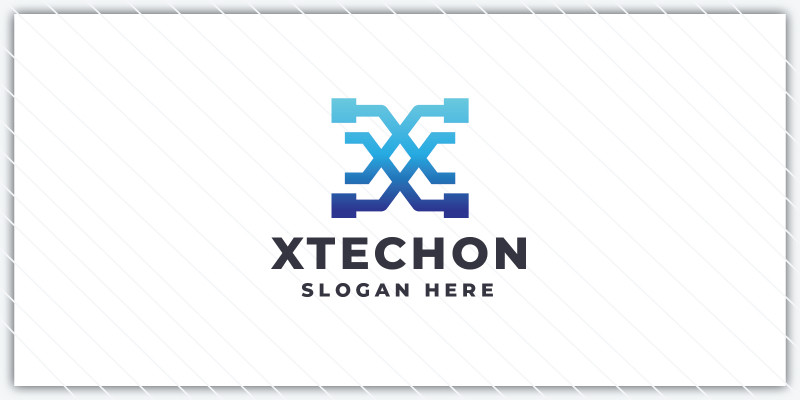 Modern X Letter Logo - Network