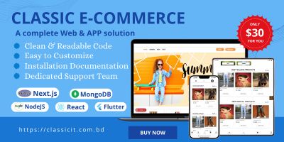 Complete eCommerce - React  NextJS Flutter