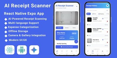 AI Receipt Scanner React Native Expo App