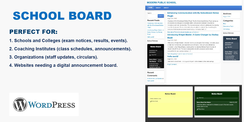 School Board - WordPress Plugin