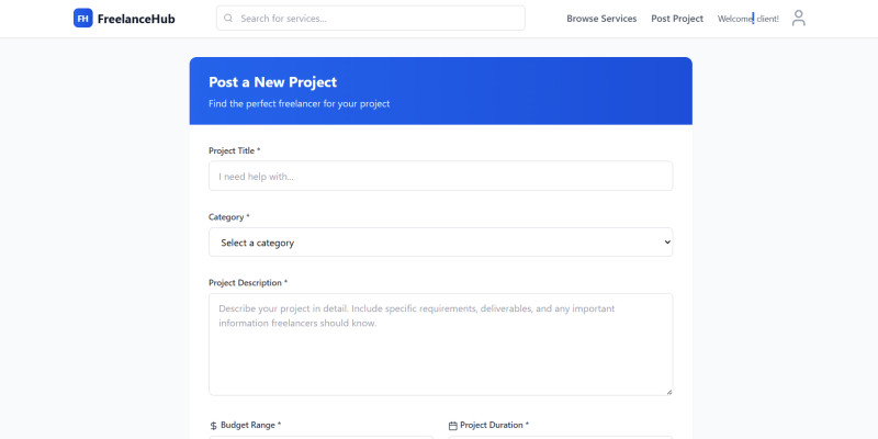FreelanceHub – Modern Freelance Marketplace