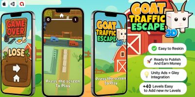 Goat Traffic Escape 3D - Hyper Casual Mobile Game