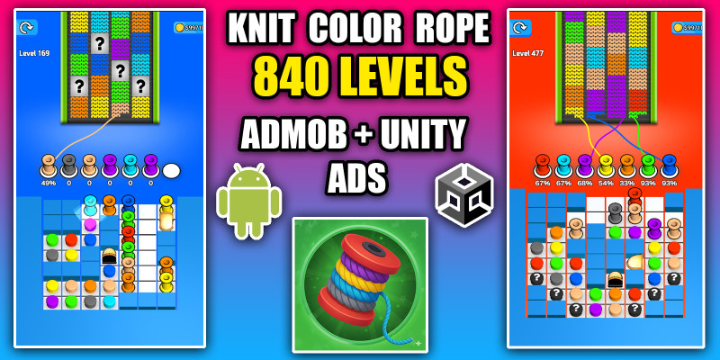 Knit Color Rope Sort Jam Puzzle Unity Source Code