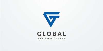 Global Tech Initial Letter G GT Logo Design Vector