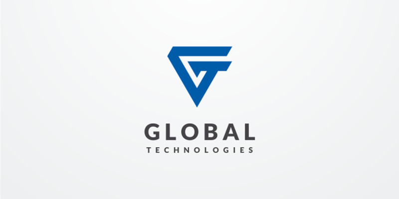 Global Tech Initial Letter G GT Logo Design Vector