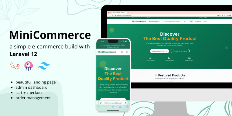 MiniCommerce - Laravel 12 Ecommerce Website