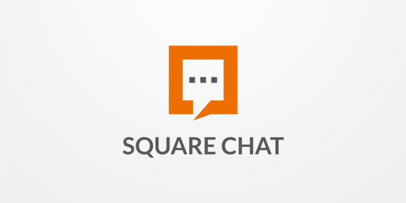 Square Chat Logo Design Vector