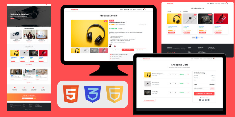 ShopEase – Responsive E-commerce HTML Template