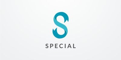 Special Letter S Ribbon Logo Design Vector