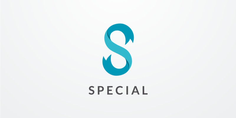 Special Letter S Ribbon Logo Design Vector