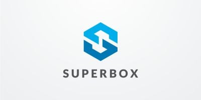 Super Box Letter S Hexagon Logo Design Vector