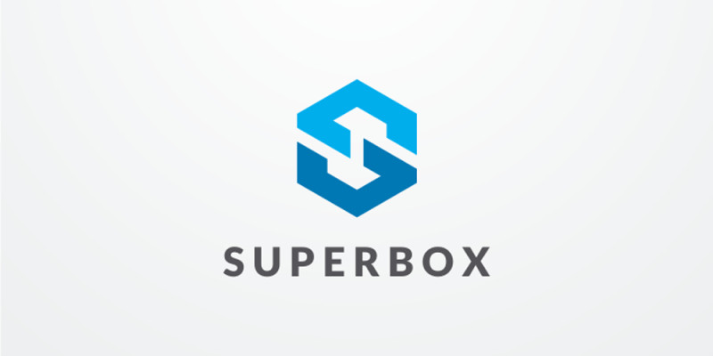 Super Box Letter S Hexagon Logo Design Vector