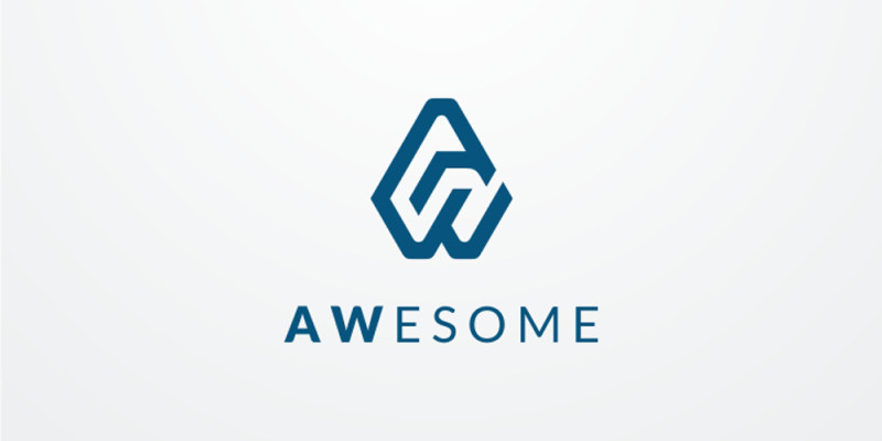 Awesome Initial Letter AW Logo Design Vector