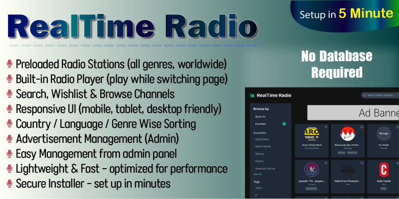 RealTime Radio Portal with Admin Panel