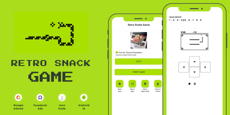 Retro Snack Game with AdMob Facebook Ads Android
