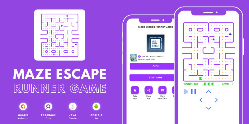 Maze Escape Runner Game AdMob Facebook Ads Android