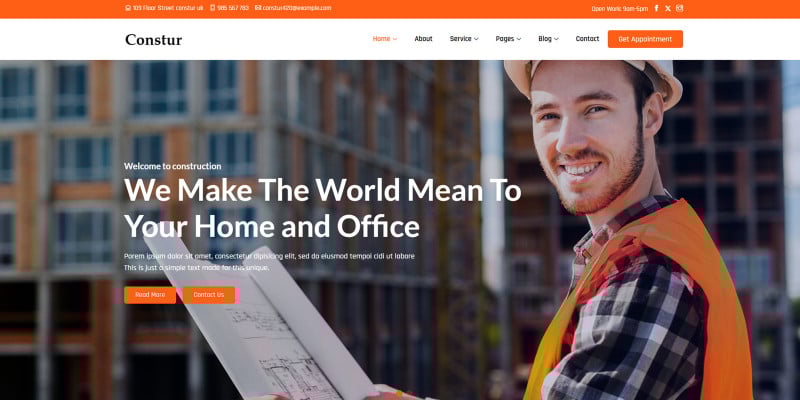 Constur -  Construction WordPress Theme