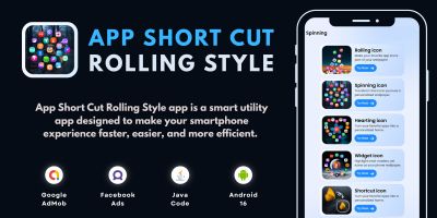 App Short Cut Rolling Style AdMob FB Ads Android