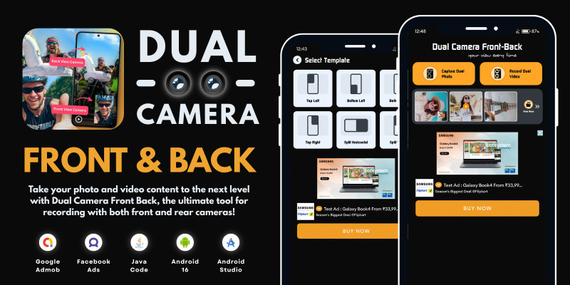 Dual Camera Front Back AdMob Facebook Ads Android