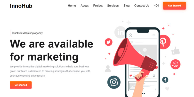 InnoHub – Startup And Marketing Agency Website