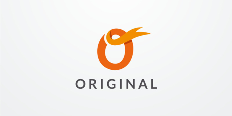 Original Letter O Ribbon Logo Design Vector