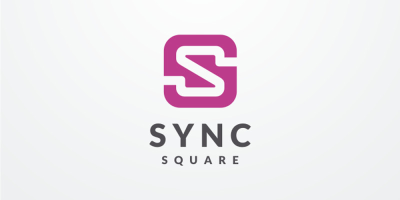 Sync Square Letter S Logo Design Vector