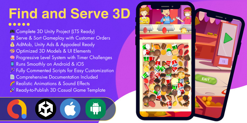 Find and Serve 3D – Unity Game