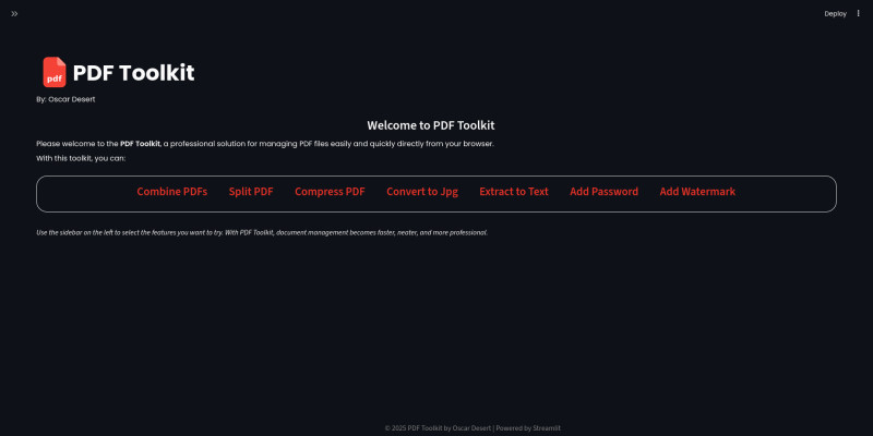 PDF Toolkit Streamlit Edition