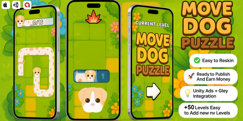 Move Dog Puzzle - Puzzle Mobile Game