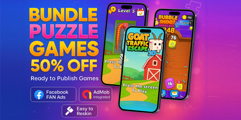 5-In-1 Puzlle Casual Mobile Games Bundle
