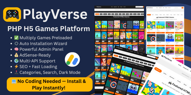 PlayVerse - PHP HTML5 Games Platform Script