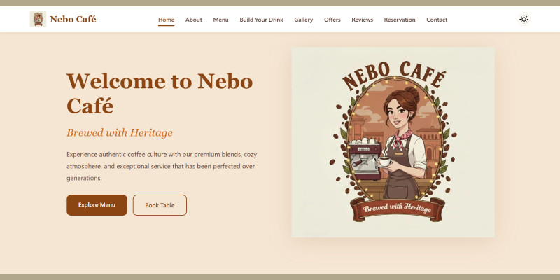 Nebo Caf - Cafe Restaurant HTML Template