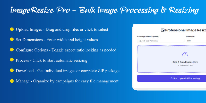 ImageResize Pro - Bulk Image Processing