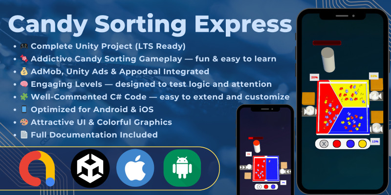 Candy Sorting Express - Unity Game Template
