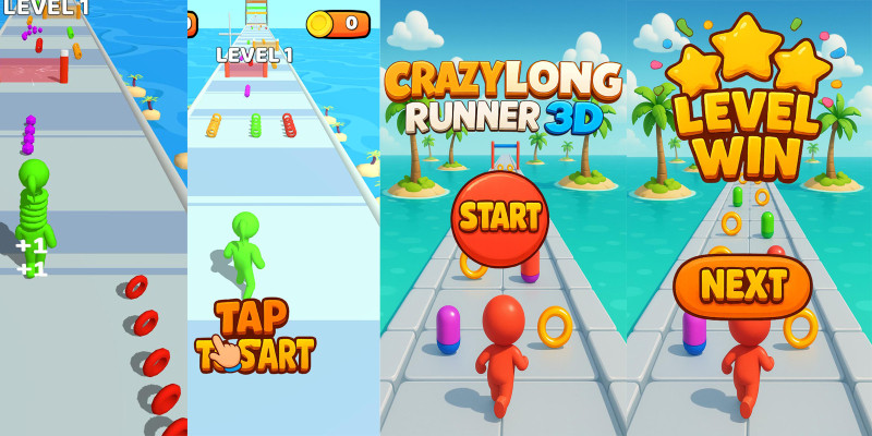 Crazy Long Runner Hyper Casual Mobile Game