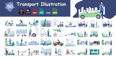 Transport And Logistics Illustration Pack