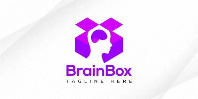 Human Brain Box Logo Design