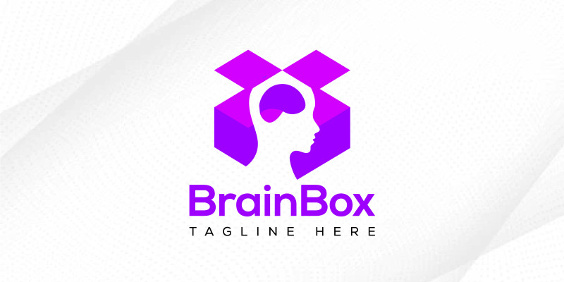 Human Brain Box Logo Design