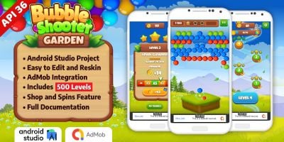 Bubble Shooter Garden - Android Studio Template