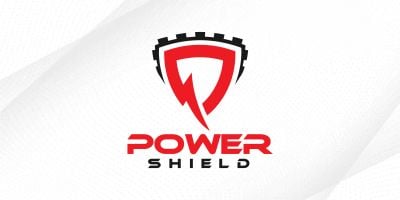 Power Shield Logo Design Safe Secure Electricity