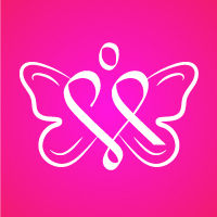 Cancer Awareness Logo Cancer Ribbon with Butterfly