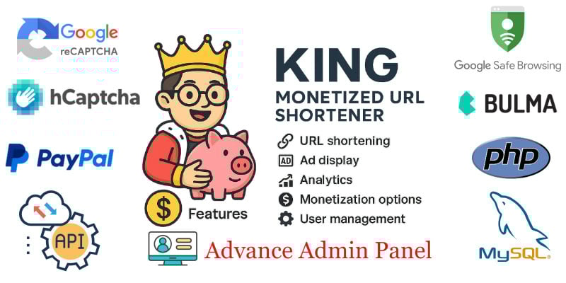 King Monetized URL Shortener