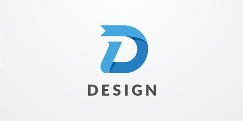 Design Letter D Ribbon Logo Design Vector