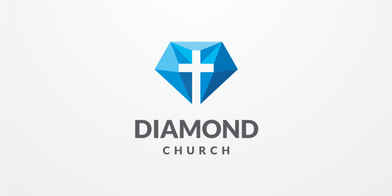 Diamond Church Logo Design Vector