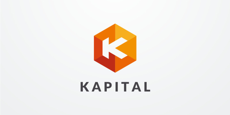 Letter K Hexagon Geometric Logo Design Vector