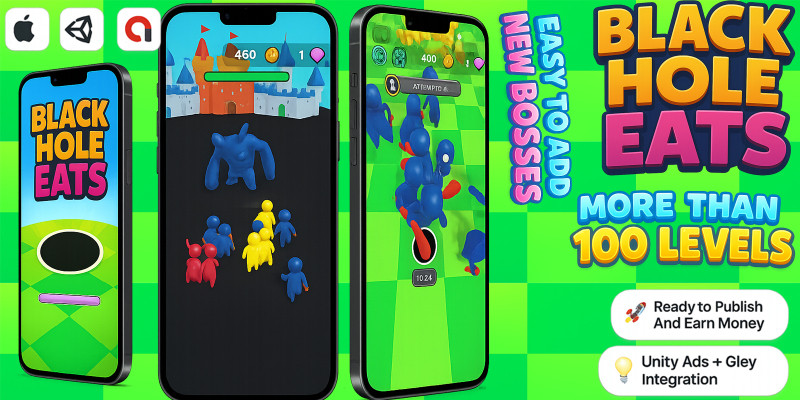 Black Hole Eats 3D - Hyper Casual Mobile Game